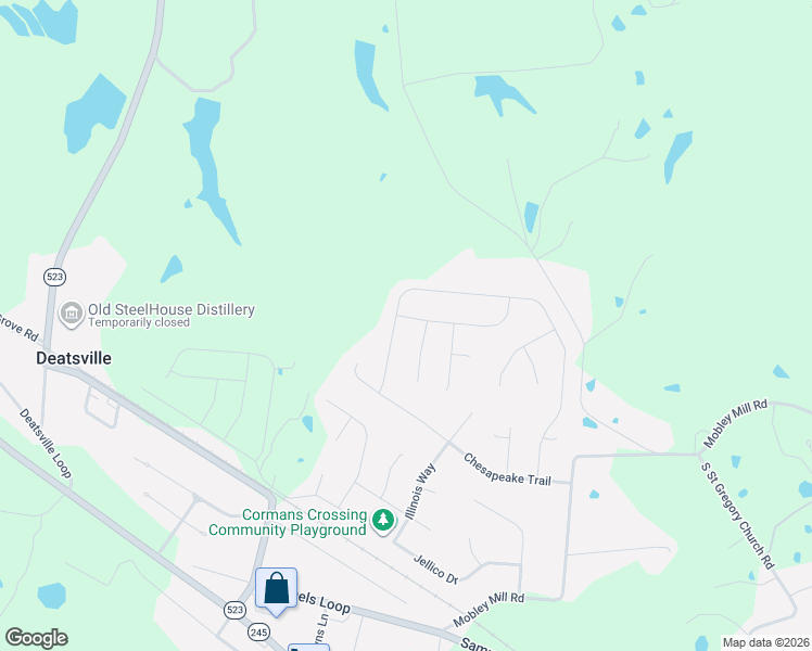 map of restaurants, bars, coffee shops, grocery stores, and more near Peabody Loop in Coxs Creek