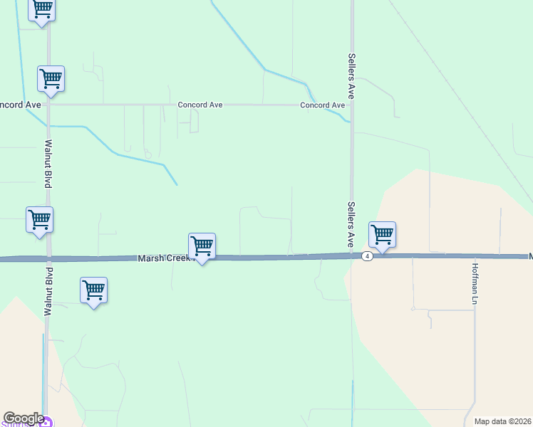 map of restaurants, bars, coffee shops, grocery stores, and more near 23751 Marsh Creek Road in Brentwood