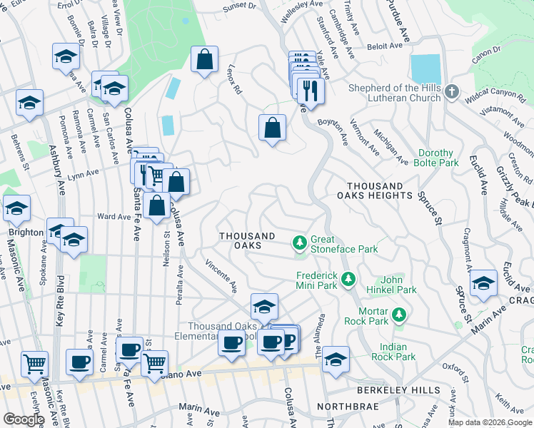 map of restaurants, bars, coffee shops, grocery stores, and more near in Berkeley