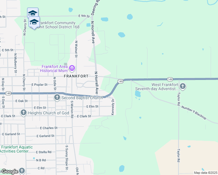 map of restaurants, bars, coffee shops, grocery stores, and more near 2500 East Saint Louis Street in West Frankfort