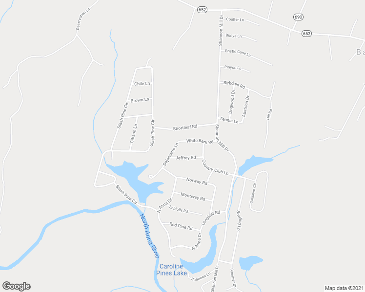 map of restaurants, bars, coffee shops, grocery stores, and more near 12076 White Bark Road in Ruther Glen