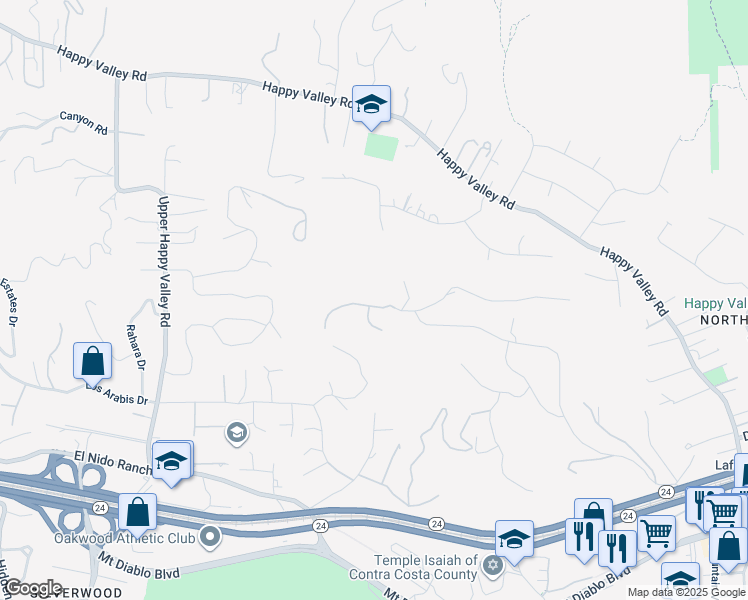 map of restaurants, bars, coffee shops, grocery stores, and more near 3930 Quail Ridge Road in Lafayette