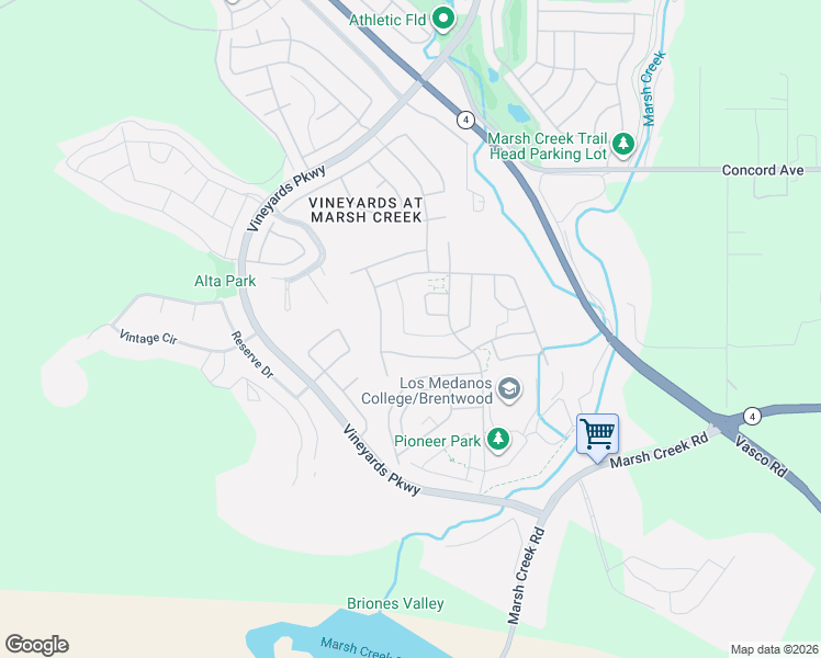 map of restaurants, bars, coffee shops, grocery stores, and more near 1735 Veneto Lane in Brentwood