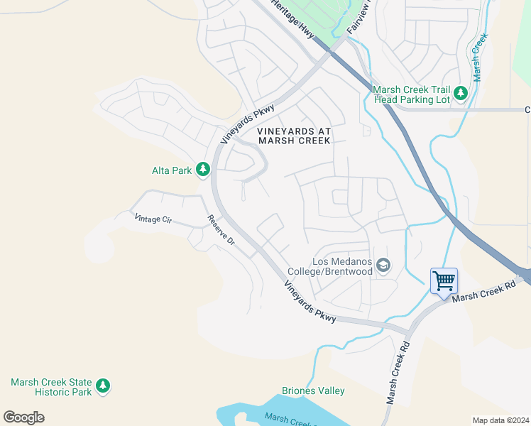 map of restaurants, bars, coffee shops, grocery stores, and more near 1949 Decanter Circle in Brentwood