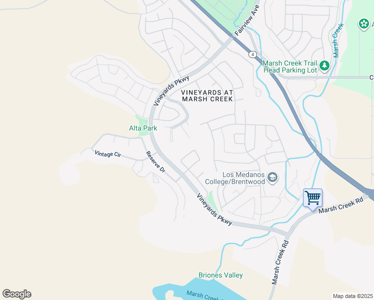 map of restaurants, bars, coffee shops, grocery stores, and more near 1949 Decanter Circle in Brentwood