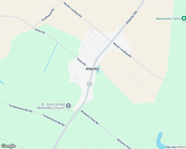map of restaurants, bars, coffee shops, grocery stores, and more near 10155 Atlantic Road in Atlantic
