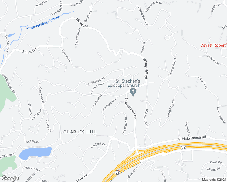 map of restaurants, bars, coffee shops, grocery stores, and more near 7 El Verano in Orinda