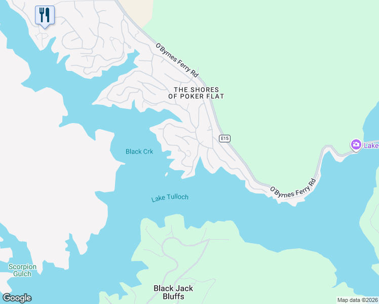 map of restaurants, bars, coffee shops, grocery stores, and more near 724 Sandy Bar Drive in Copperopolis