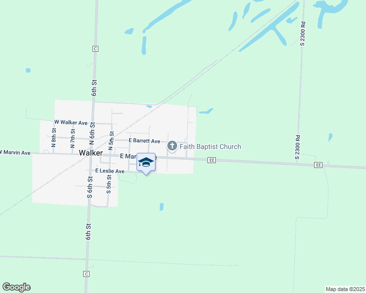 map of restaurants, bars, coffee shops, grocery stores, and more near 108 1st Street in Walker