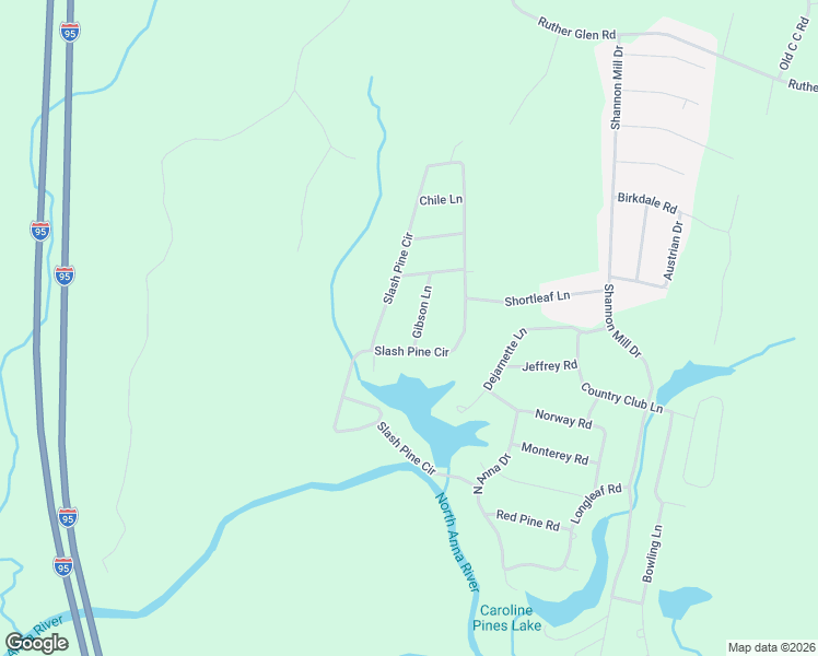 map of restaurants, bars, coffee shops, grocery stores, and more near 26364 Gibson Lane in Ruther Glen