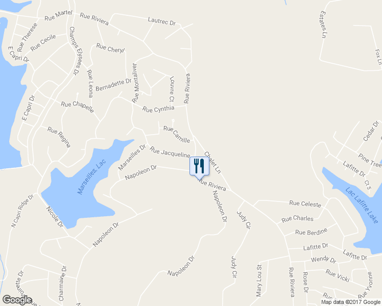 map of restaurants, bars, coffee shops, grocery stores, and more near 1438 Rue Riviera in Bonne Terre