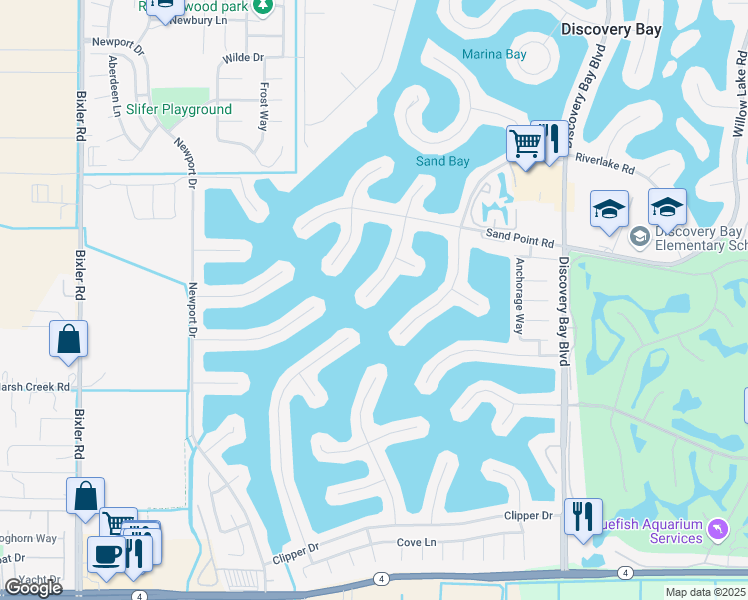 map of restaurants, bars, coffee shops, grocery stores, and more near 1864 Dune Point Way in Discovery Bay