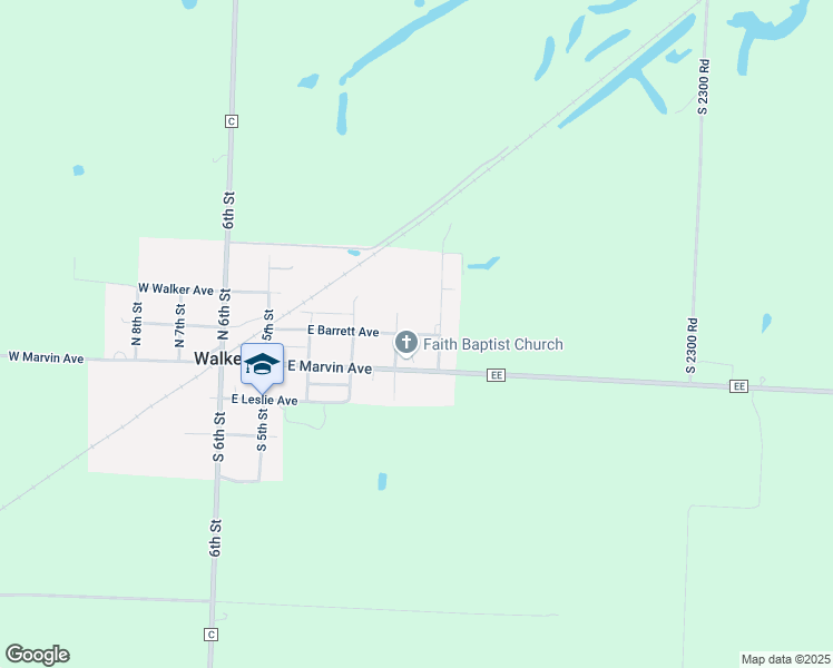 map of restaurants, bars, coffee shops, grocery stores, and more near 108 1st Street in Walker
