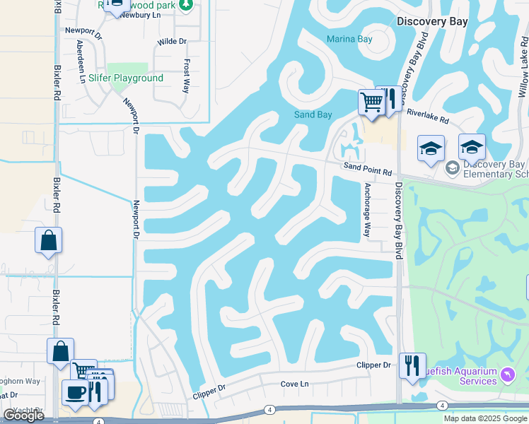 map of restaurants, bars, coffee shops, grocery stores, and more near 1864 Dune Point Way in Discovery Bay