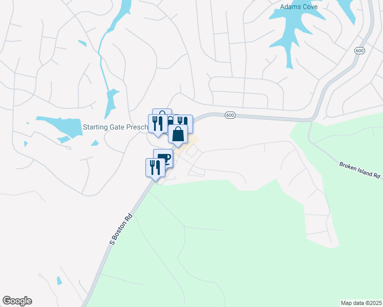map of restaurants, bars, coffee shops, grocery stores, and more near 127 Villa Circle in Palmyra
