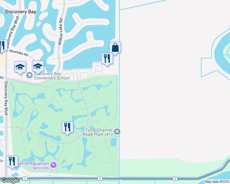 map of restaurants, bars, coffee shops, grocery stores, and more near 1832 Cherry Hills Drive in Discovery Bay