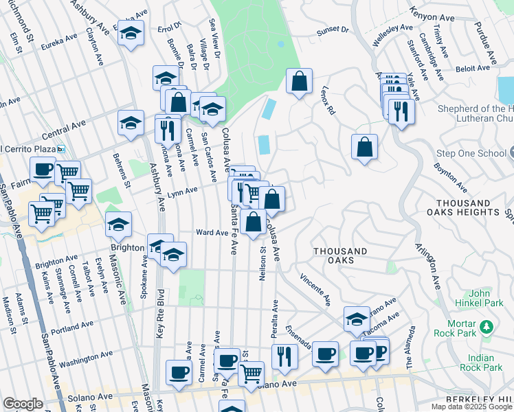 map of restaurants, bars, coffee shops, grocery stores, and more near 364 Coventry Road in Kensington