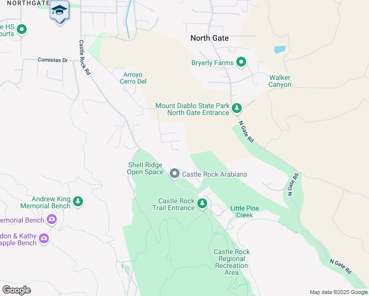 map of restaurants, bars, coffee shops, grocery stores, and more near 635 Pine Creek Road in Walnut Creek