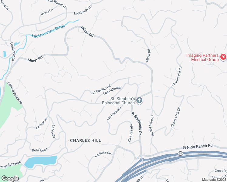 map of restaurants, bars, coffee shops, grocery stores, and more near 40 Las Palomas in Orinda