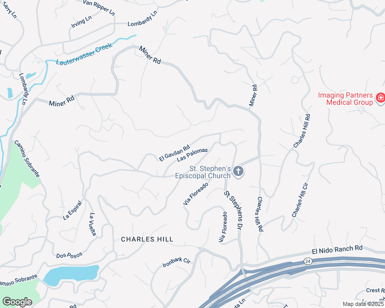 map of restaurants, bars, coffee shops, grocery stores, and more near 40 Las Palomas in Orinda