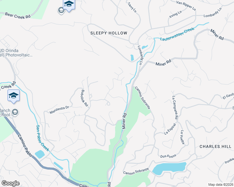 map of restaurants, bars, coffee shops, grocery stores, and more near 6 Oak Arbor Road in Orinda