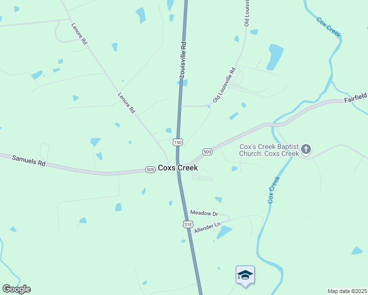 map of restaurants, bars, coffee shops, grocery stores, and more near 5635 Old Louisville Road in Coxs Creek