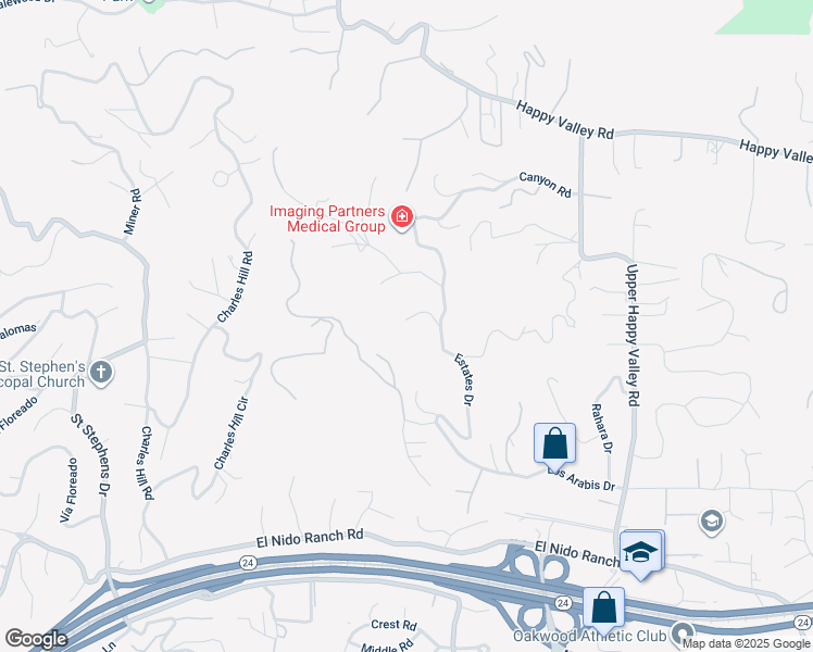map of restaurants, bars, coffee shops, grocery stores, and more near 1177 Estates Drive in Lafayette