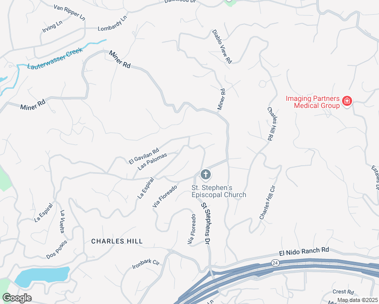 map of restaurants, bars, coffee shops, grocery stores, and more near 102 Las Vegas Road in Orinda