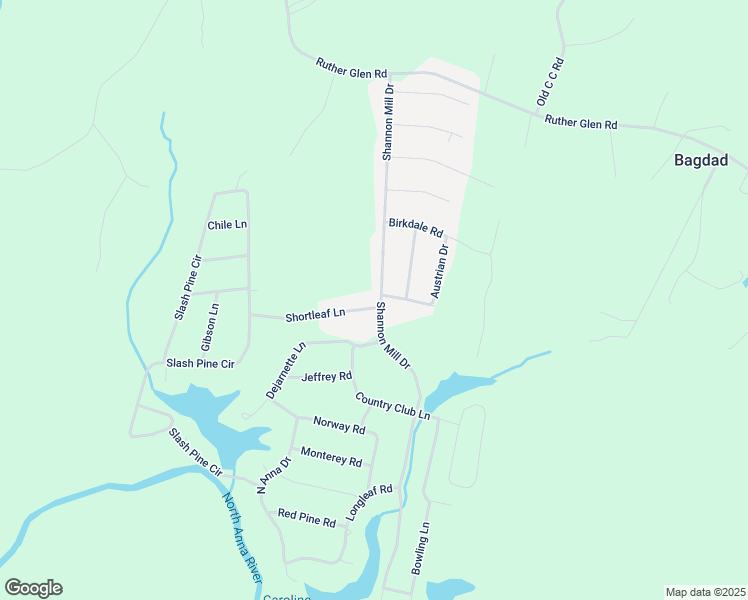 map of restaurants, bars, coffee shops, grocery stores, and more near 26304 Shannon Mill Drive in Ruther Glen