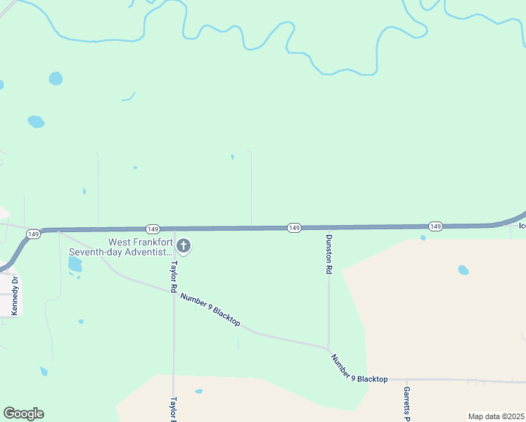 map of restaurants, bars, coffee shops, grocery stores, and more near 14893 Highway 149 in West Frankfort