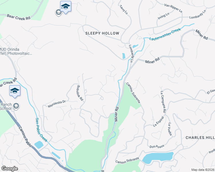 map of restaurants, bars, coffee shops, grocery stores, and more near 6 Oak Arbor Road in Orinda