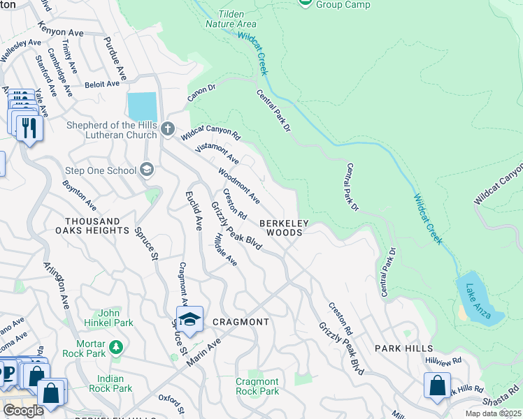 map of restaurants, bars, coffee shops, grocery stores, and more near 656 Woodmont Avenue in Berkeley