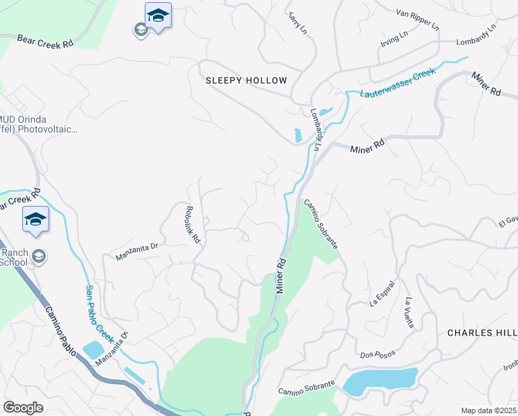 map of restaurants, bars, coffee shops, grocery stores, and more near 8 Oak Arbor Road in Orinda
