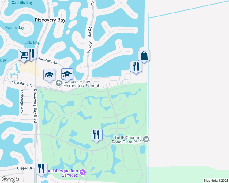 map of restaurants, bars, coffee shops, grocery stores, and more near 54 Edgeview Court in Discovery Bay