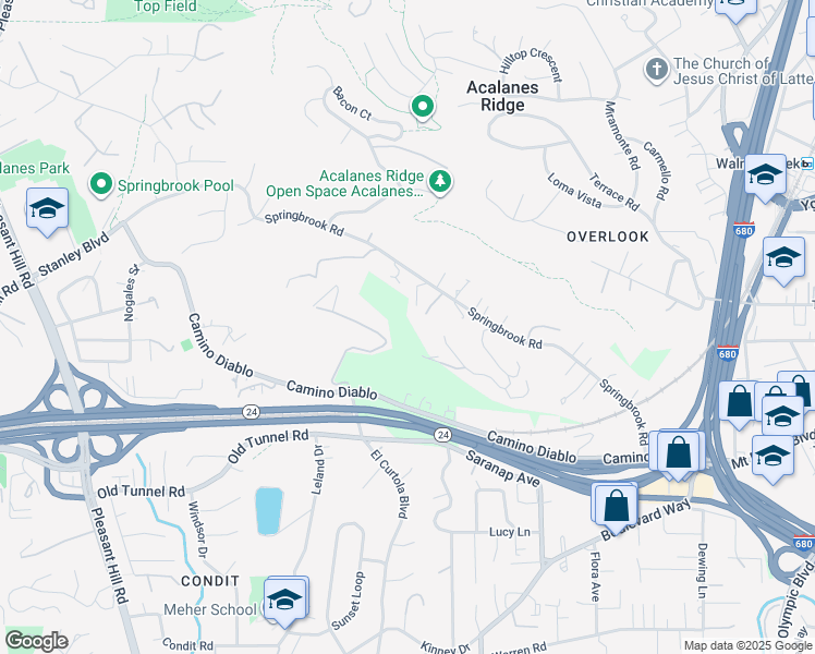 map of restaurants, bars, coffee shops, grocery stores, and more near 40 Rodrigues Lane in Walnut Creek