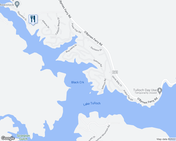 map of restaurants, bars, coffee shops, grocery stores, and more near 770 Foothill Road in Copperopolis