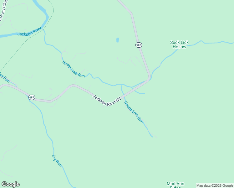 map of restaurants, bars, coffee shops, grocery stores, and more near Jackson River Road in Hot Springs