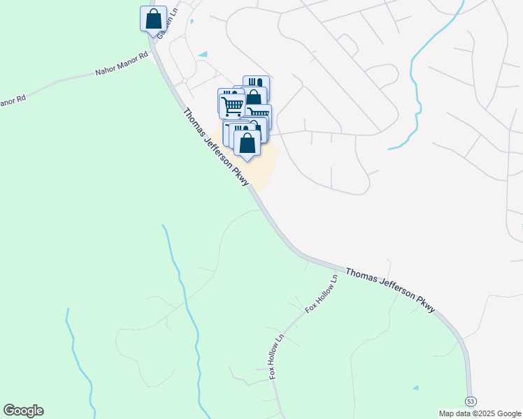 map of restaurants, bars, coffee shops, grocery stores, and more near 5 Cross Creek Way in Palmyra
