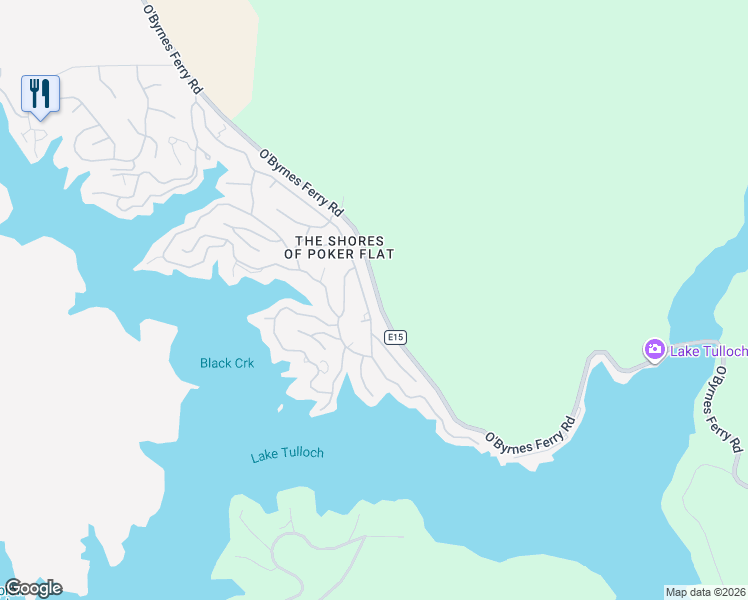 map of restaurants, bars, coffee shops, grocery stores, and more near 591 Poker Flat Road in Copperopolis