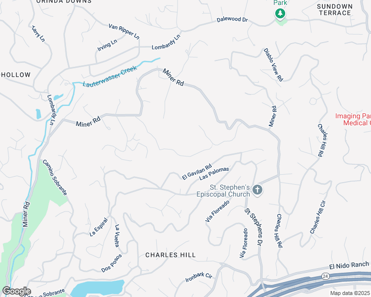 map of restaurants, bars, coffee shops, grocery stores, and more near 83 Tiger Tail Court in Orinda
