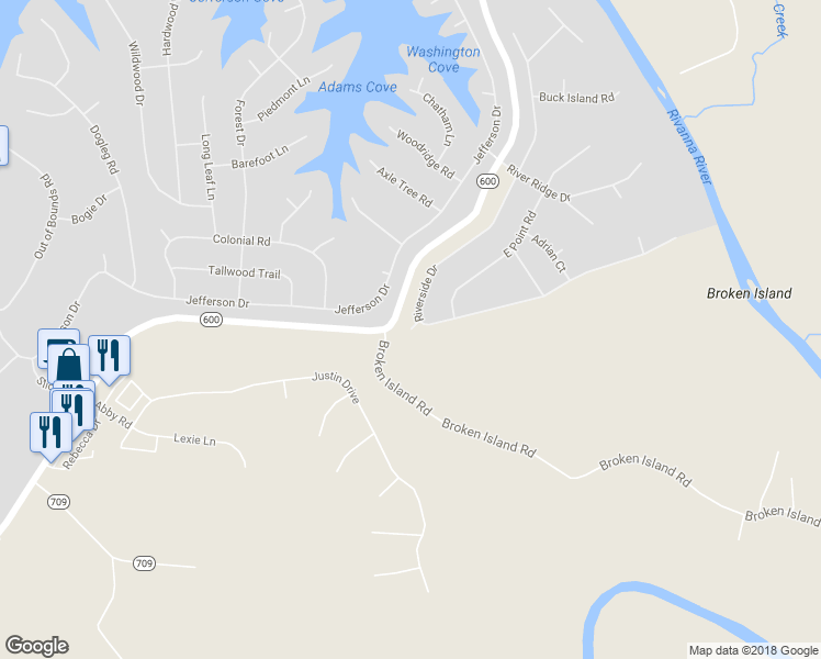 map of restaurants, bars, coffee shops, grocery stores, and more near 7 Riverside Court in Palmyra