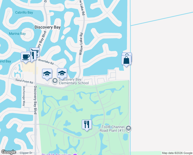 map of restaurants, bars, coffee shops, grocery stores, and more near 5727 Cutter Loop in Discovery Bay