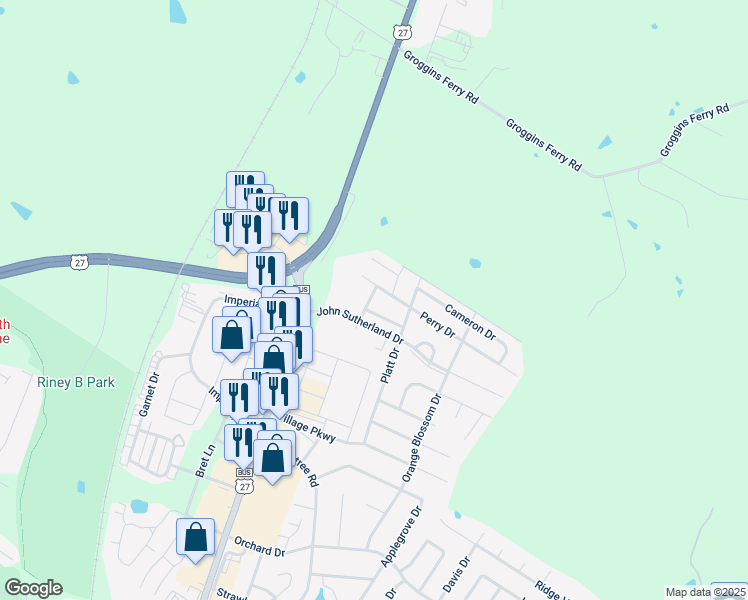 map of restaurants, bars, coffee shops, grocery stores, and more near 212 Coburn Drive in Nicholasville