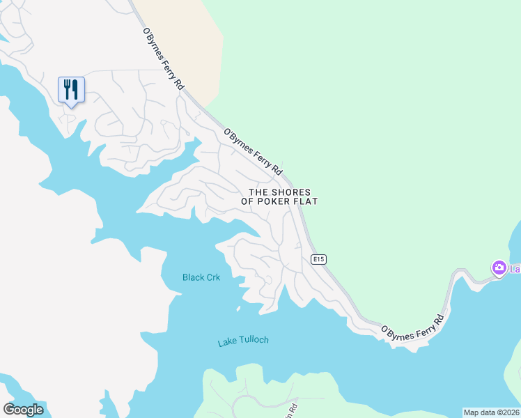 map of restaurants, bars, coffee shops, grocery stores, and more near 474 Sunrise Road in Copperopolis