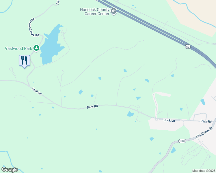 map of restaurants, bars, coffee shops, grocery stores, and more near Hidden Valley Lane in Hawesville