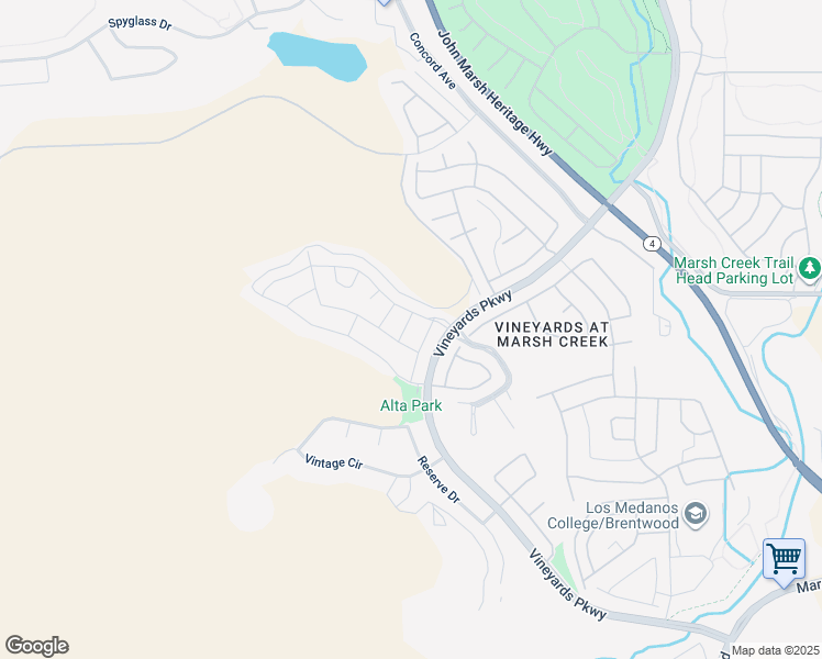 map of restaurants, bars, coffee shops, grocery stores, and more near 1654 Brix Lane in Brentwood