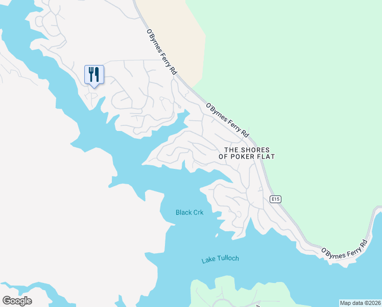 map of restaurants, bars, coffee shops, grocery stores, and more near 287 Sunrise Road in Copperopolis