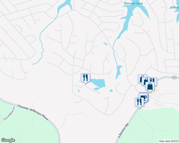 map of restaurants, bars, coffee shops, grocery stores, and more near 6 Oak Grove Road in Palmyra