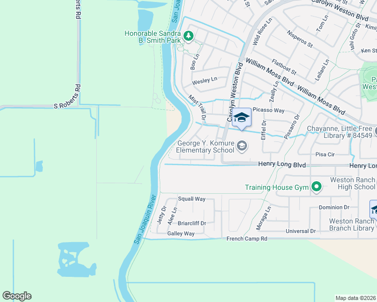 map of restaurants, bars, coffee shops, grocery stores, and more near 4502 Mist Trail Drive in Stockton