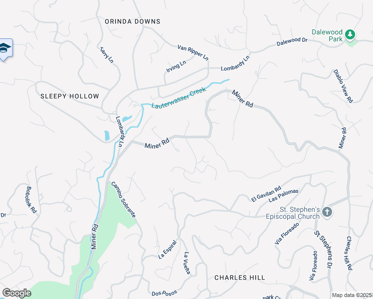 map of restaurants, bars, coffee shops, grocery stores, and more near 534 Miner Road in Orinda
